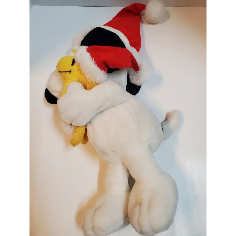 Applause Snoopy And Woodstock Plush Peanuts Christmas Holiday Santa Hats Theme